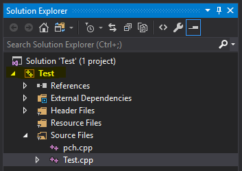 TestProjectSolutionExplorer