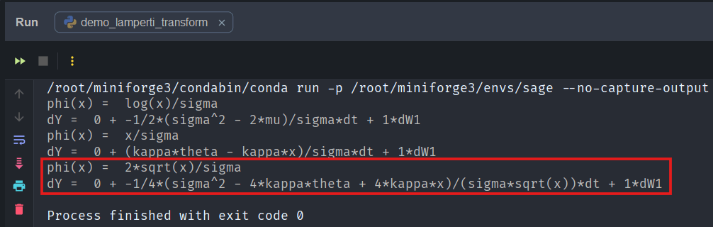 A screenshot of code displayed in a coding environment. The code includes mathematical functions and equations, highlighted sections showing computations involving phi(x) and dY. The environment appears to be a Python-based IDE.